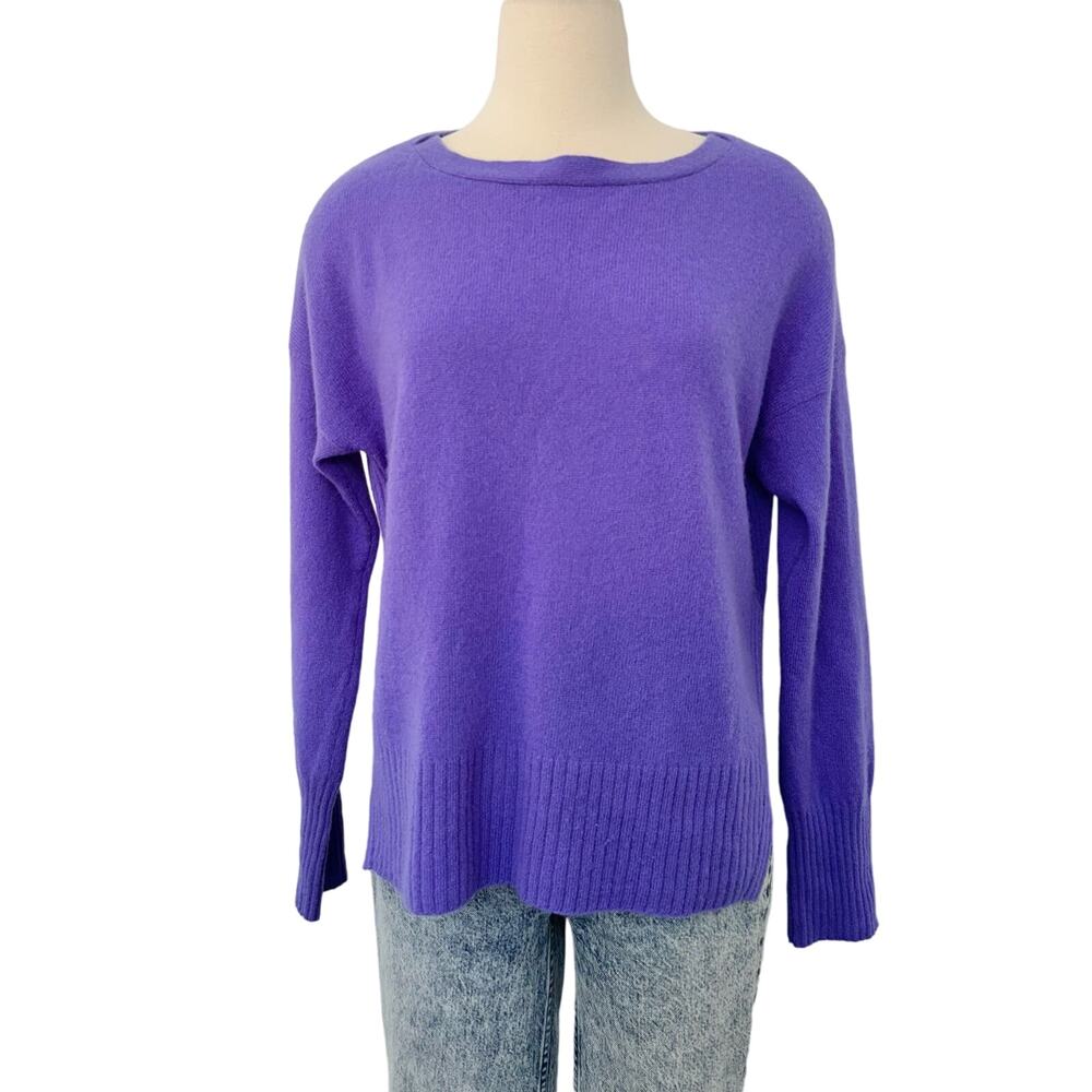 Anthropologie Cashmere Collection Crewneck Sweater Long Sleeve Purple Size M